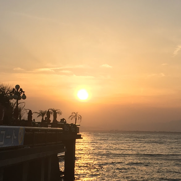江の島の夕陽